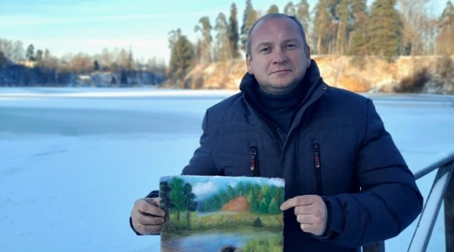 Лоскутное панно-карта Гатчинского района.